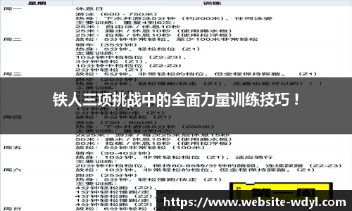 铁人三项挑战中的全面力量训练技巧 !